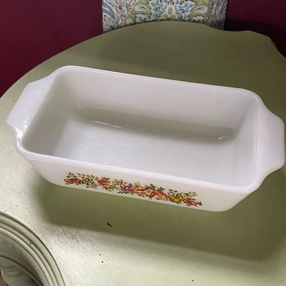 Anchor Hocking Fire King 1QT Natures Bounty baking loaf dish.